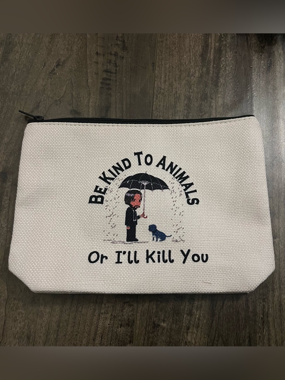 John Wick Cartoon - Be Kind To Animals Zipper Pouch